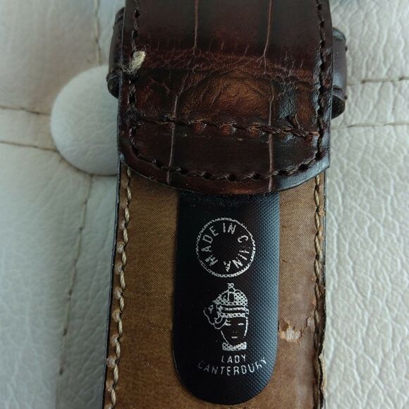 Lady Canterbury brown croco leather belt - Picture 12 of 16